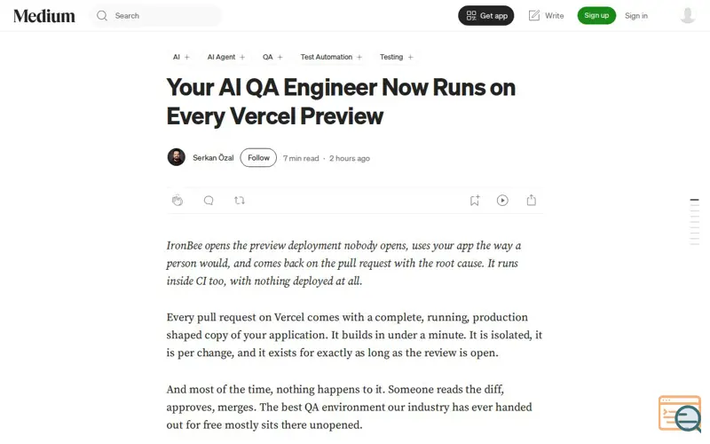 Screenshot of IronBee