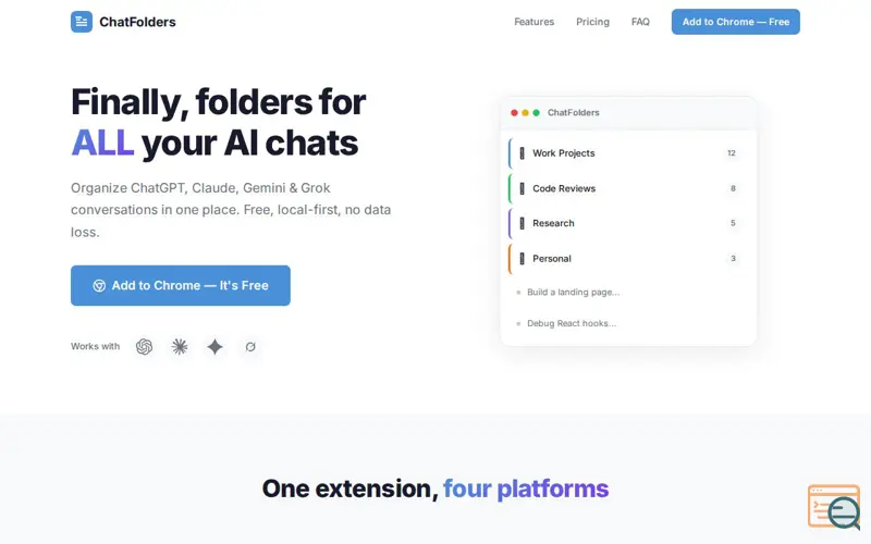 Screenshot of ChatFolders