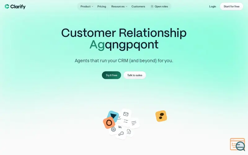 Screenshot of Customer Relationship Agents by Clarify