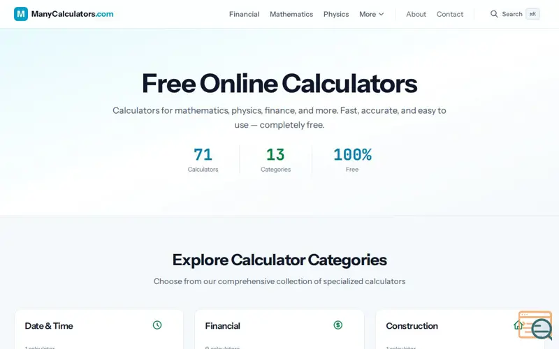 Screenshot of ManyCalculators