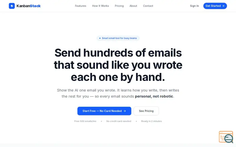 Screenshot of KanbanStack — Send 1,000 Personalized Automated Emails at Once