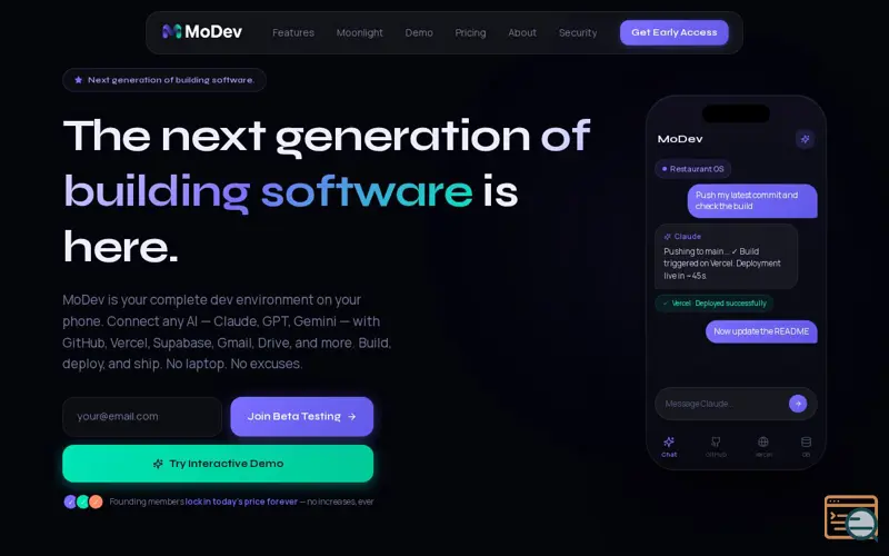 Screenshot of MoDev