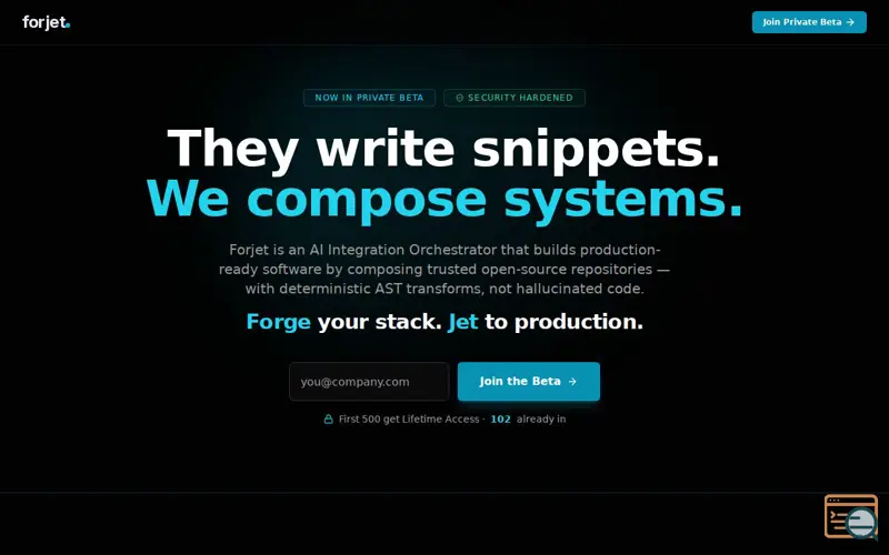 Screenshot of Forjet