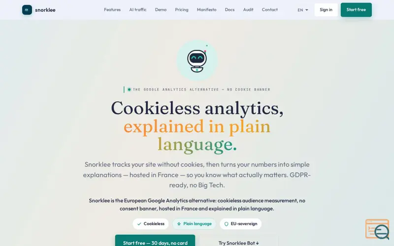 Screenshot of Snorklee Analytics