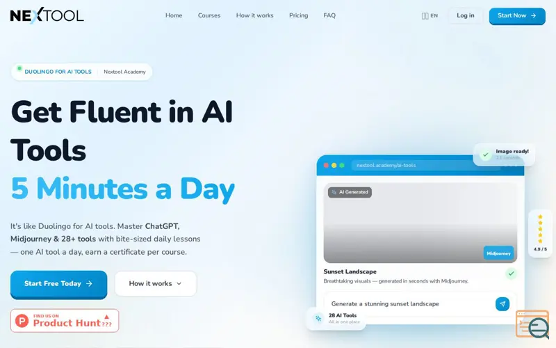 Screenshot of Nextool AI Academy