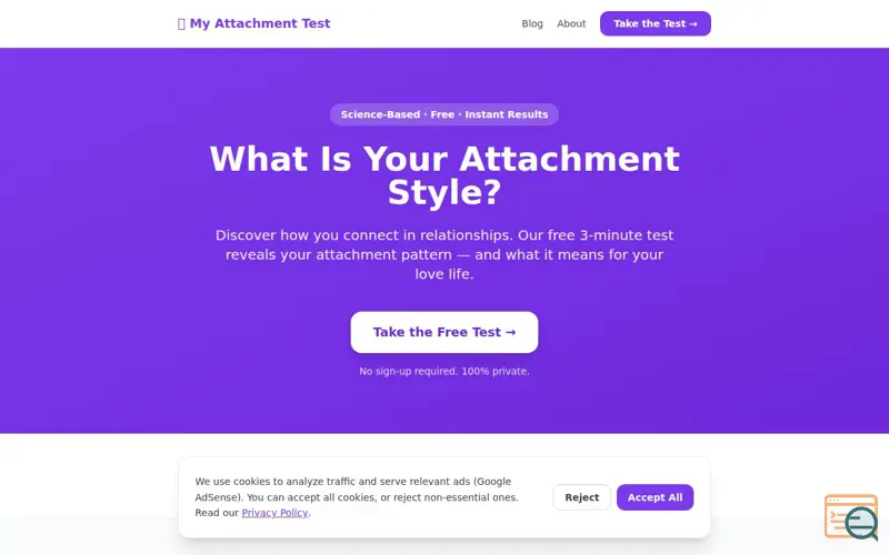 Screenshot of My Attachment Test