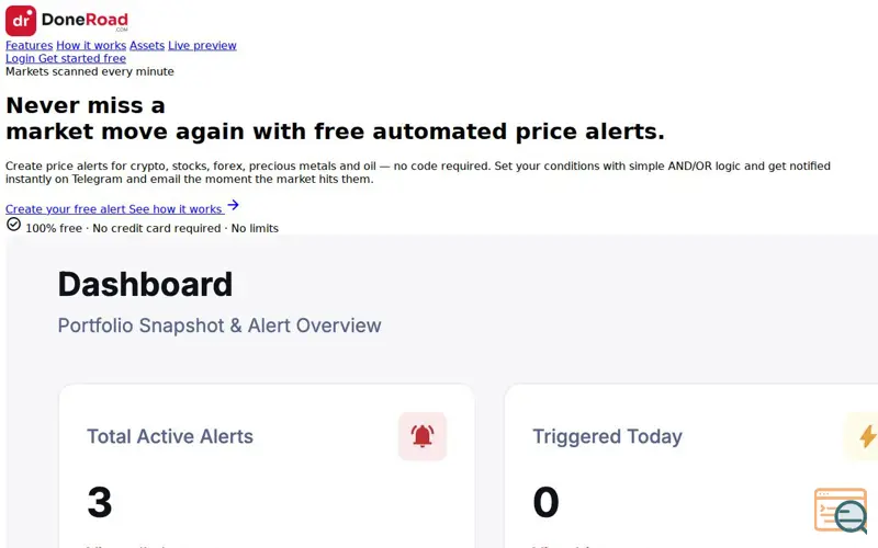 Screenshot of DoneRoad