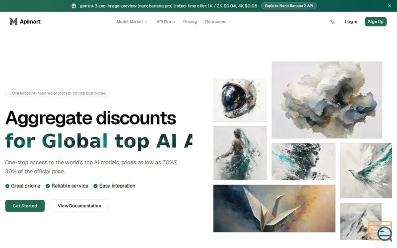 Screenshot of APIMart