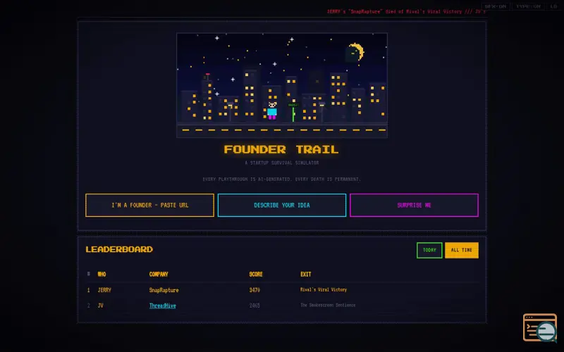 Screenshot of Foundertrail