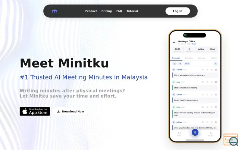 Screenshot of Minitku, a launch using MSC Hosting