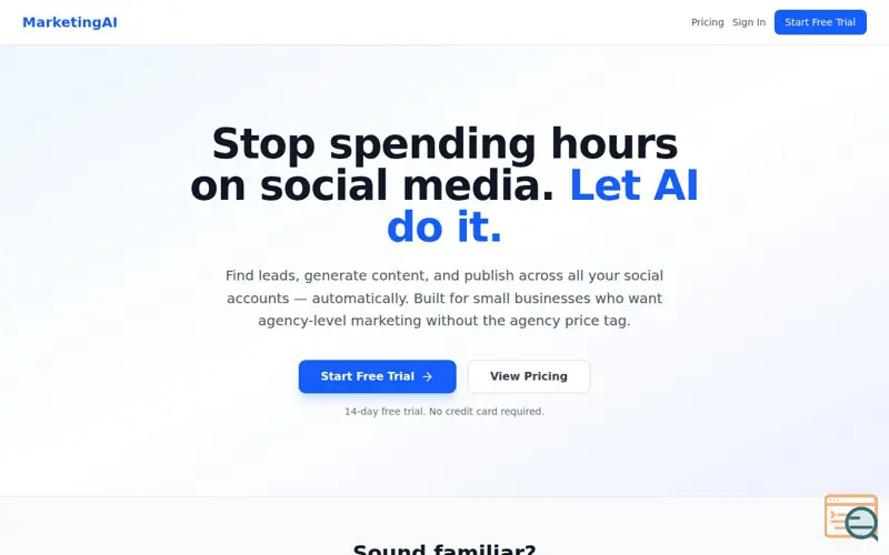 Screenshot of MarketingAI