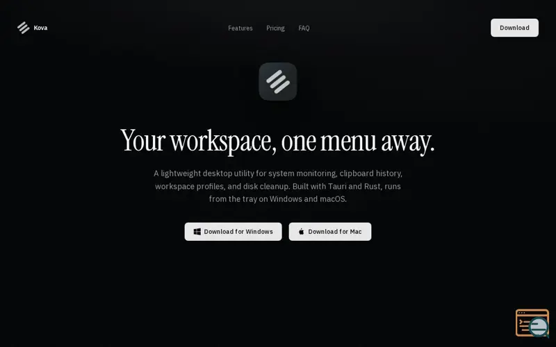 Screenshot of Kova
