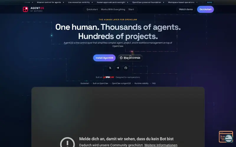 Screenshot of AgentOS