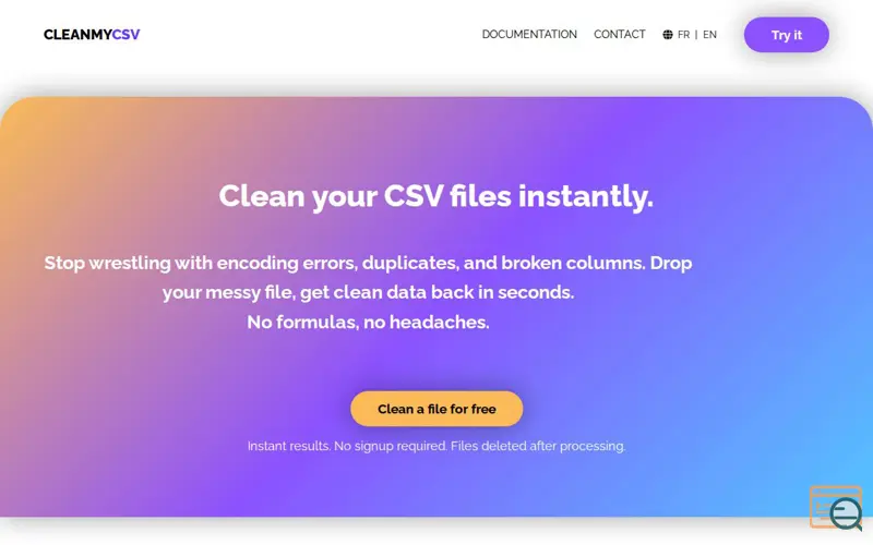 Screenshot of CleanMyCSV