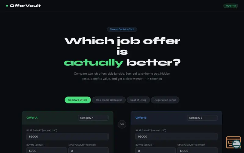 Screenshot of OfferVault