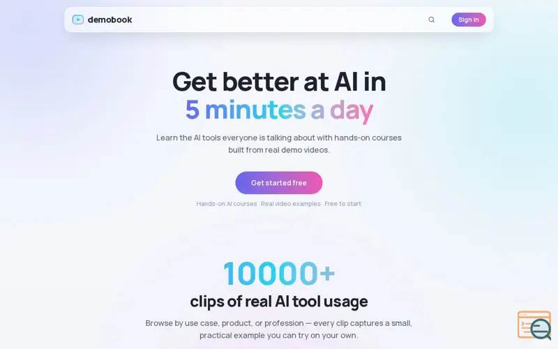 Screenshot of DemoBook, a launch using Impact