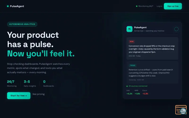 Screenshot of PulseAgent