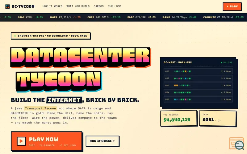 Screenshot of Datacenter Tycoon