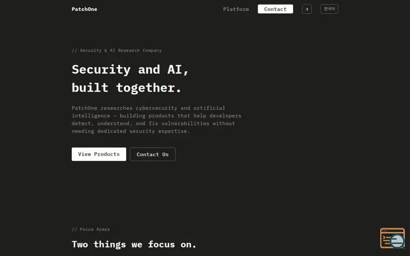 Screenshot of PatchOne Security