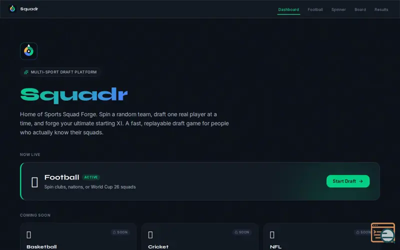 Screenshot of Squadr