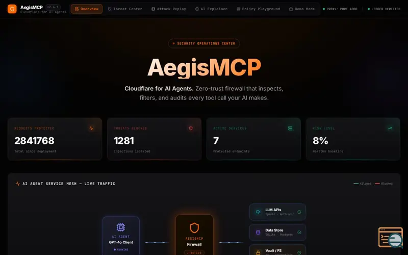 Screenshot of AegisMCP