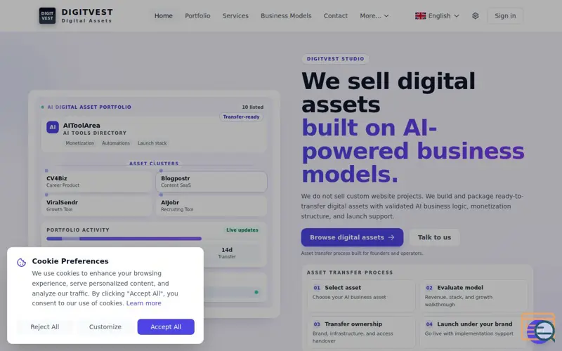 Screenshot of digitvest.com