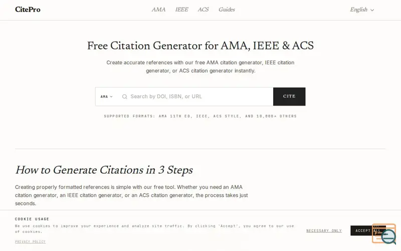 Screenshot of CitePro