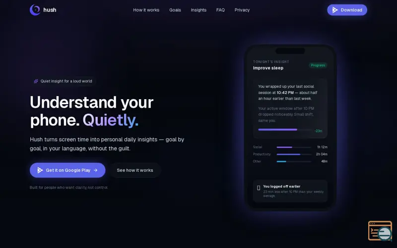 Screenshot of Hush: Screen Time Insights