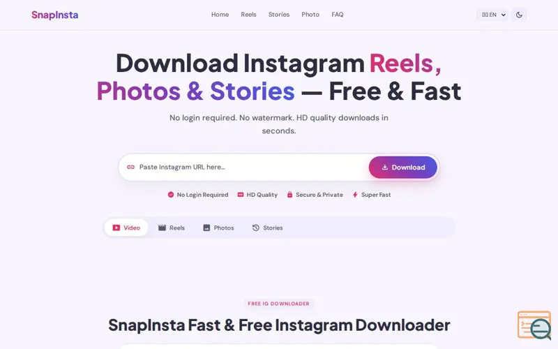 Screenshot of SnapInsta