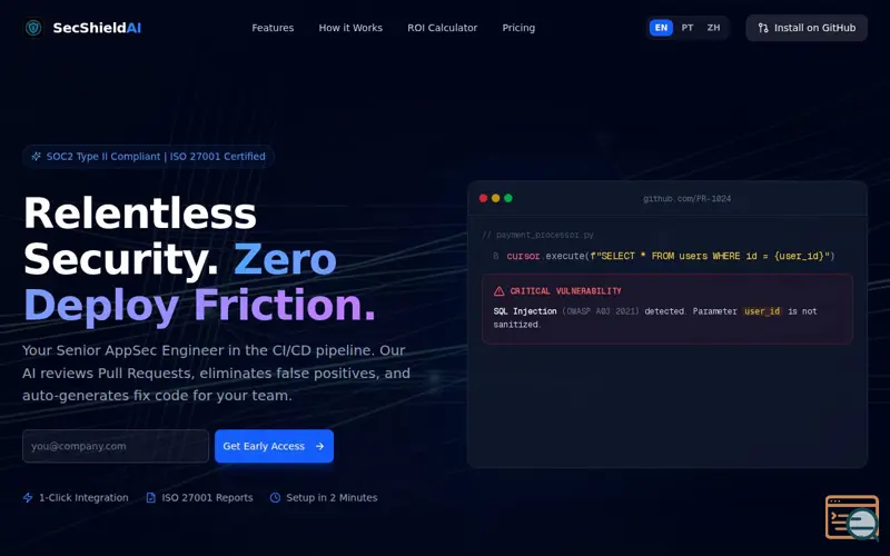 Screenshot of SecShield AI