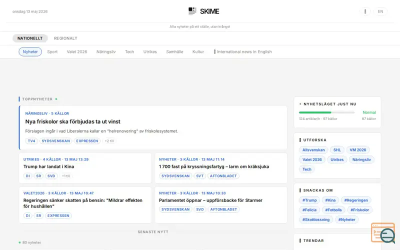 Screenshot of Skime