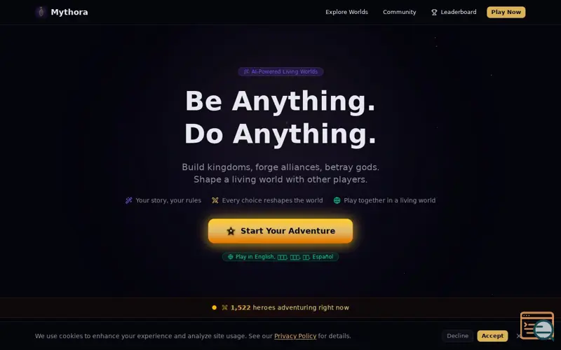 Screenshot of Mythora