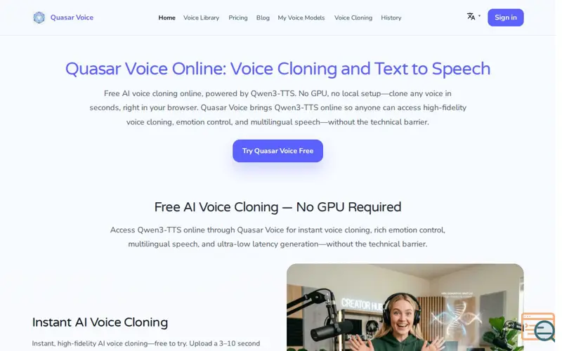 Screenshot of Quasar Voice