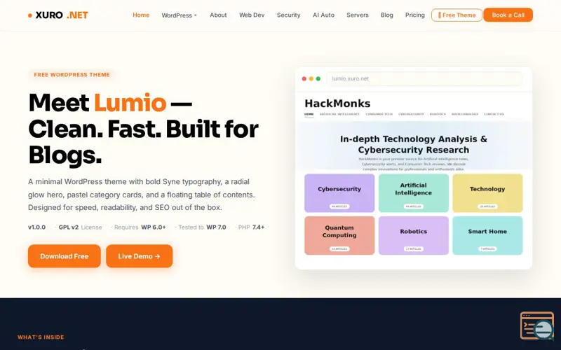 Screenshot of lumio