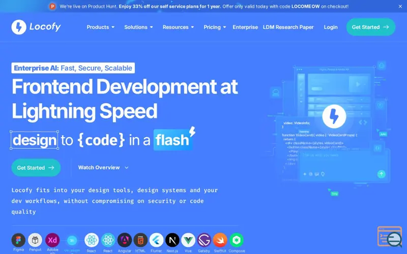 Screenshot of Locofy: design-to-code agents