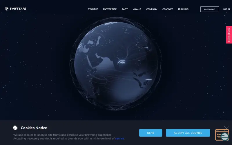 Screenshot of SwiftSafe, a launch using slick