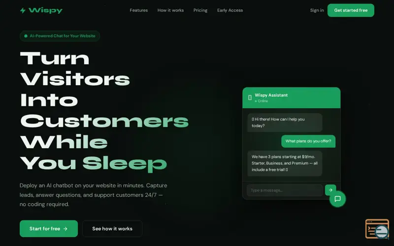 Screenshot of Wispy Dashboard