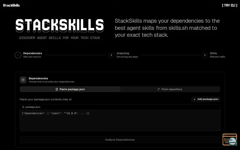 Screenshot of StackSkills
