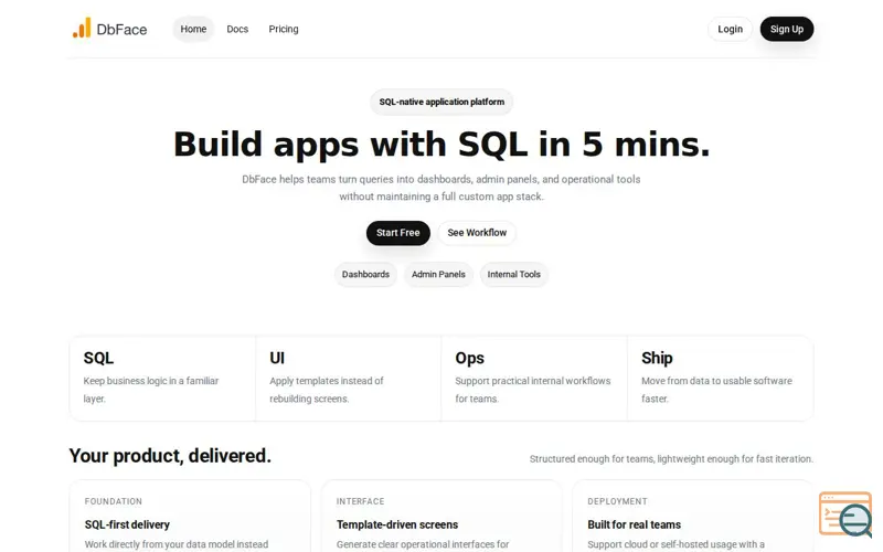 Screenshot of DbFace