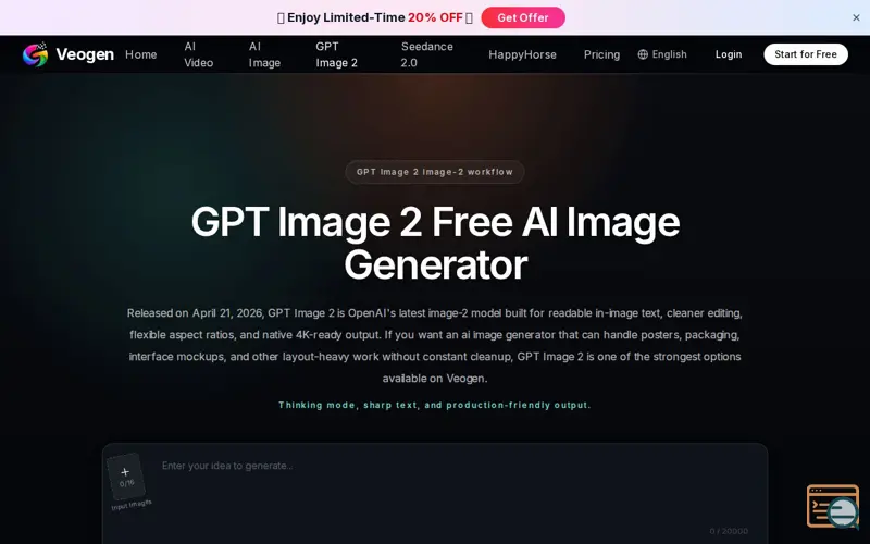 Screenshot of GPT image 2 is in Veogen now !