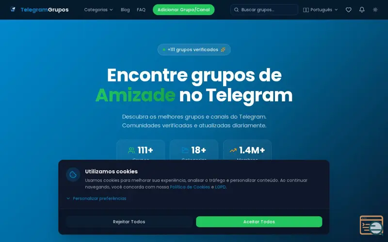 Screenshot of Telegram Grupos