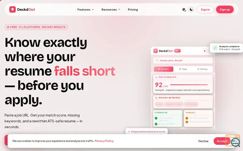 Screenshot of DeckdOut