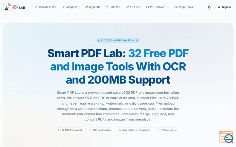 Screenshot of Smart PDF Lab