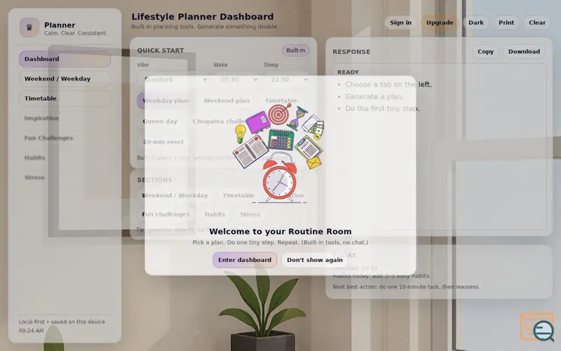 Screenshot of MyPlannerWeb