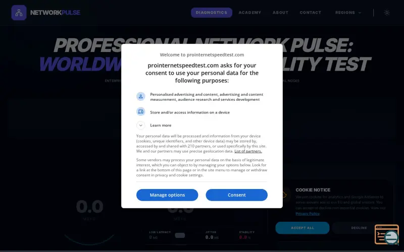 Screenshot of Pro Internet Speed Test