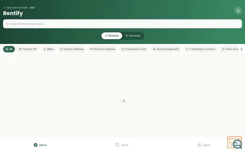 Screenshot of Rentify