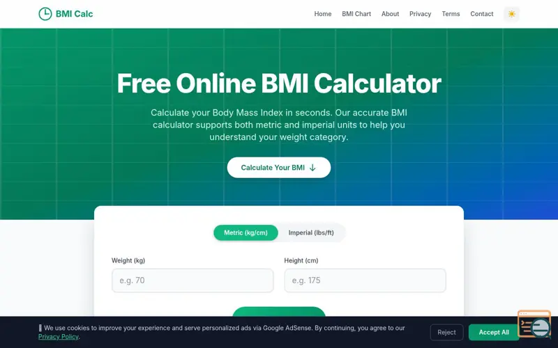 Screenshot of SimpleBMI