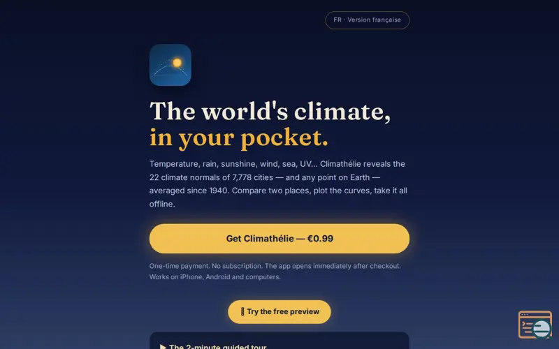 Screenshot of Climathélie