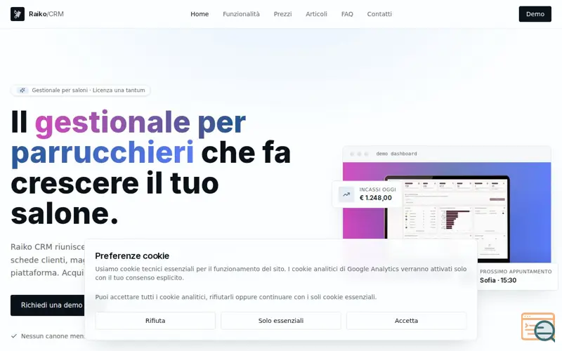 Screenshot of Raiko CRM