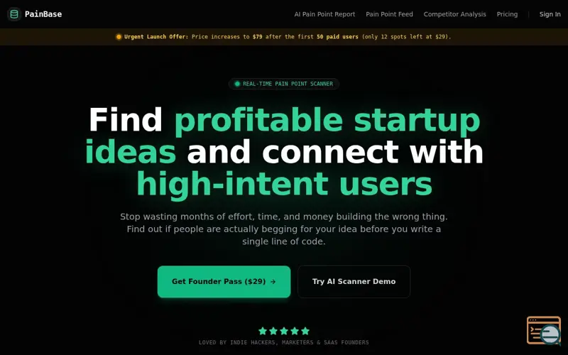 Screenshot of PainBase